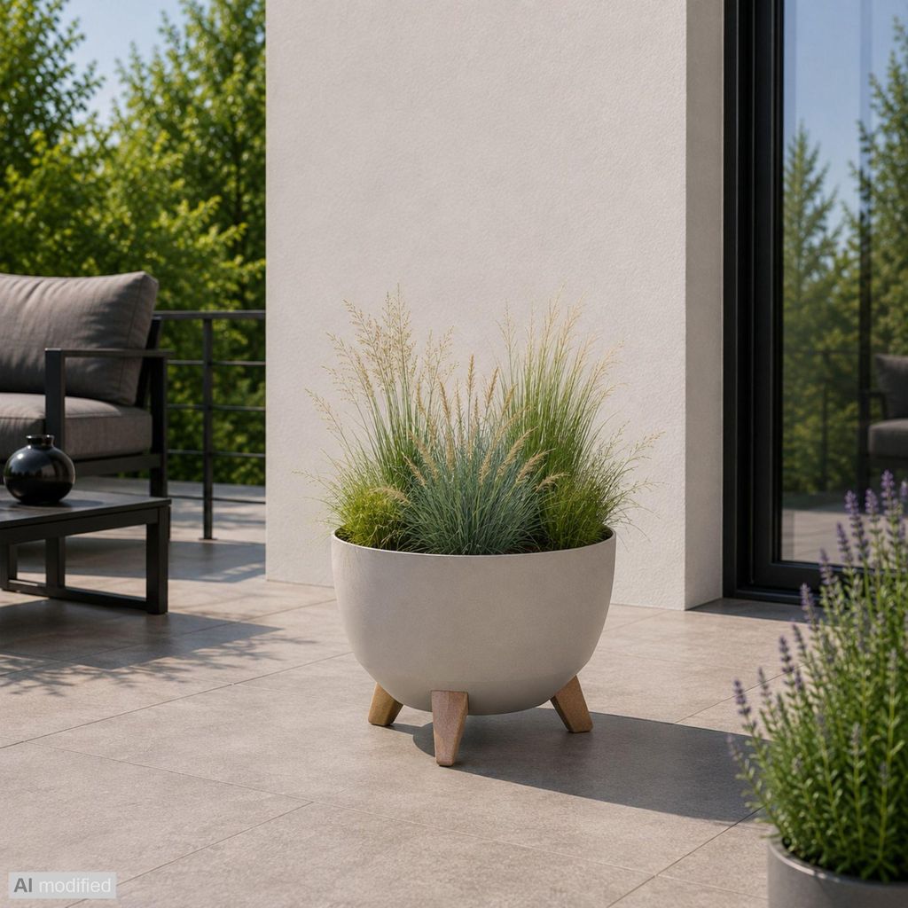 Milano Dekorativer Blumentopf mit Füßen sand M