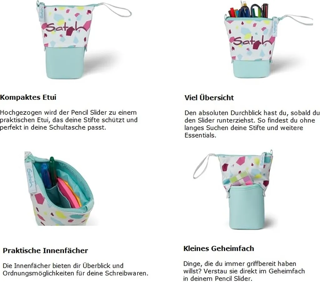 Satch Pencil Slider Astuccio Trasformabile - 3 Scomparti, Scomparto Segreto, In Nylon Riciclato, Idrorepellente - 2