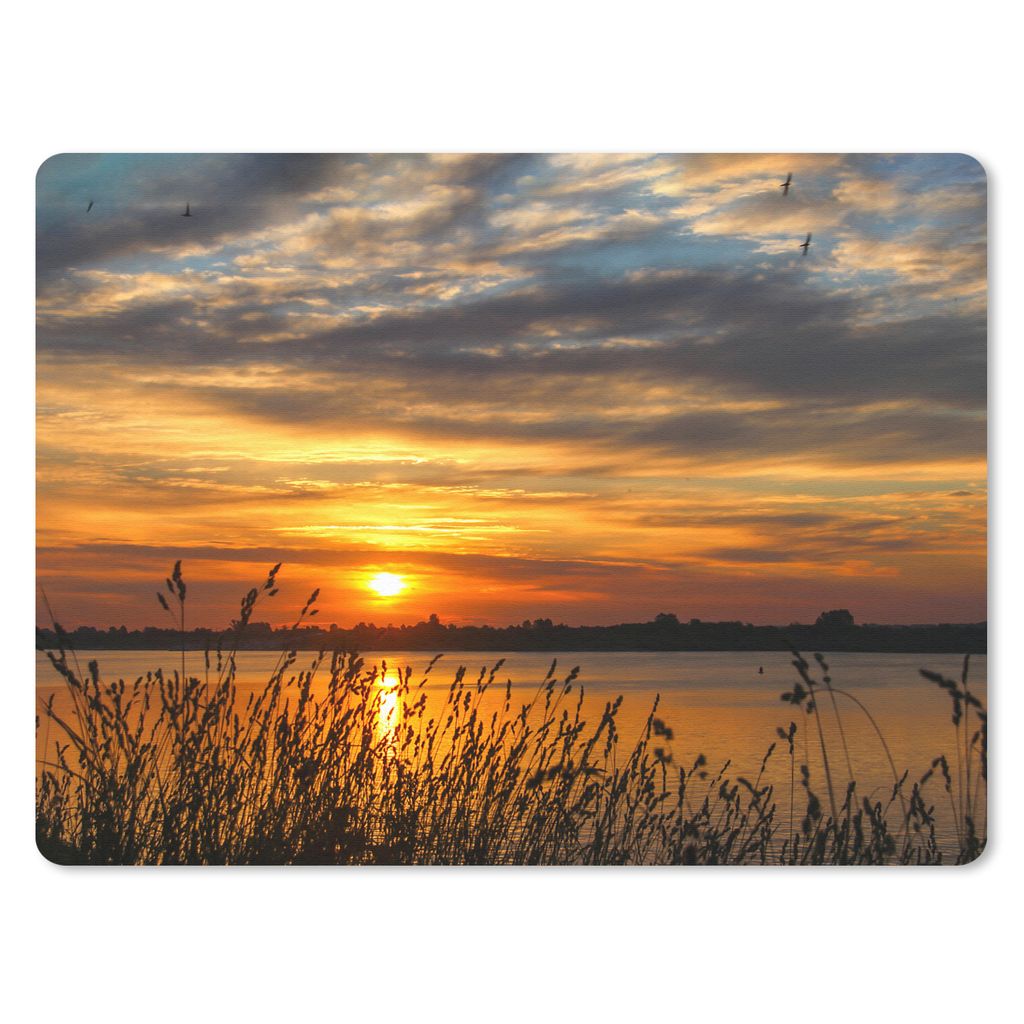 MuchoWow Mauspad Mousepad Sonnenuntergang - Meer - Horizont - Himmel - Pflanzen 40x30 cm - Mousepads - Maus Mat - Pad - Mausunterlage - Anti Rutsch