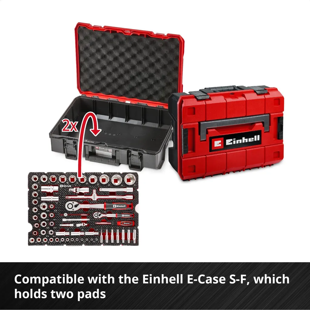Set Einhell 60 Pezzi con Cricchetti Reversibili e Sistema E-Case - 6