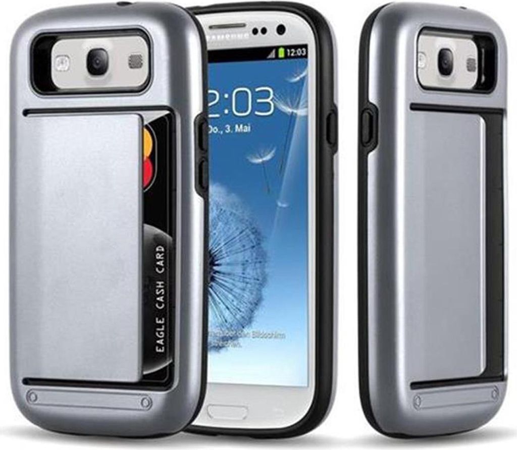 Cadorabo Schutzhülle für Samsung Galaxy S3 / S3 NEO Hülle in Silber Outdoor Hybrid Hard Case Cover Handyhülle Etui Heavy