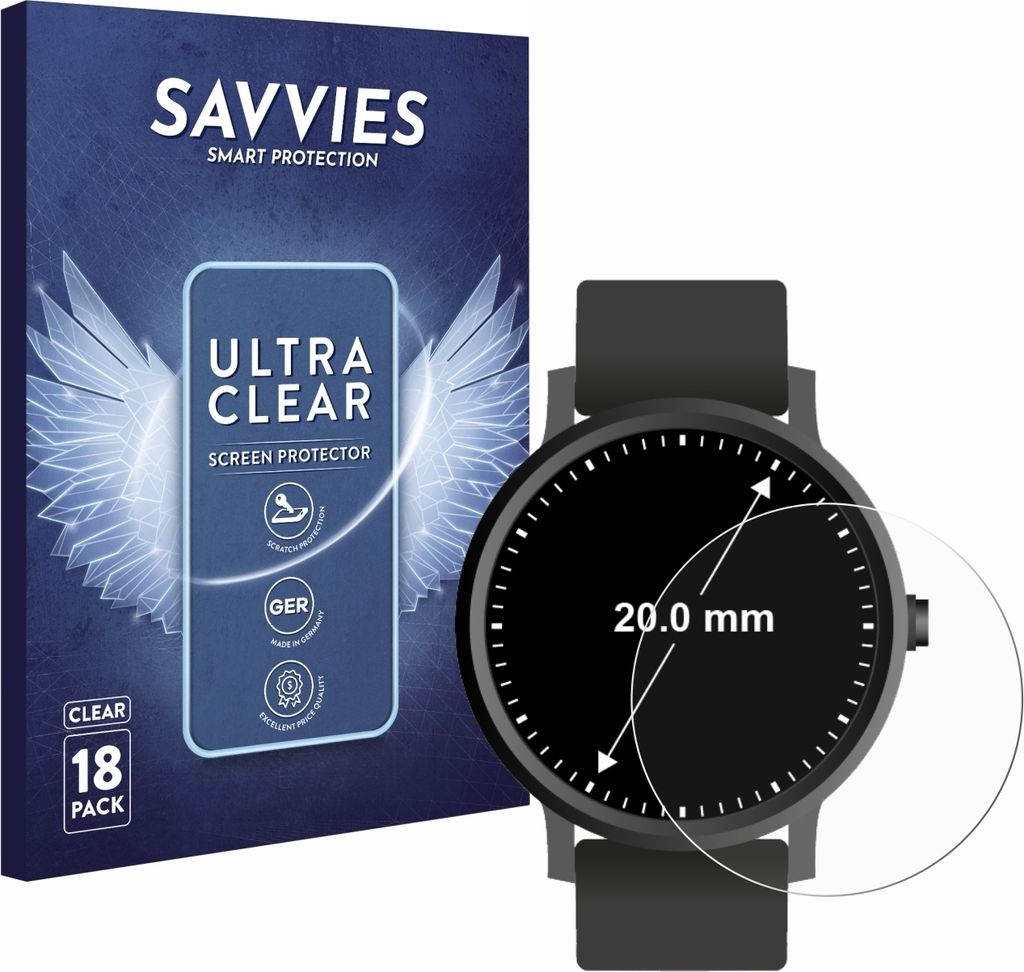 18x Für Armbanduhren (Kreisrund, ø: 20 mm) Schutzfolie Produktbild 