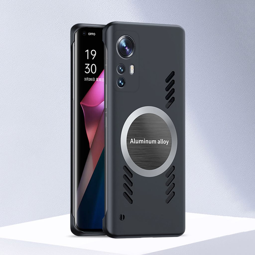 Xiaomi 12 Hülle, Frameless PC Matt Kühlabdeckung Loch Wärmeableitung Schutzhülle für Xiaomi 12 / 12X / 12S Schwarz