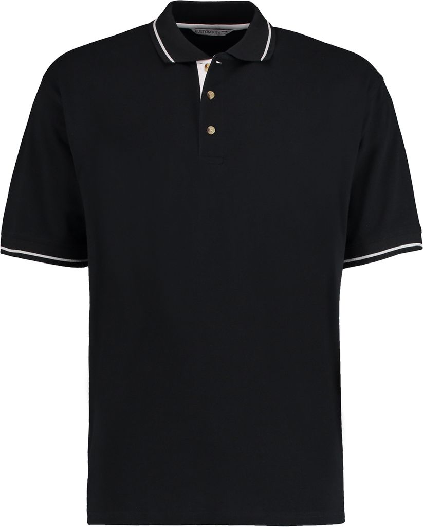 Kustom Kit St.Mellion Herren Polo-Shirt, Kurzarm BC615 (S) (Schwarz/Weiß)
