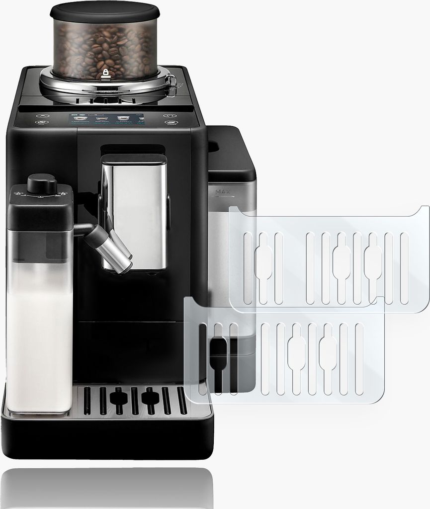 Schutzfolien Kaffeemaschine passend für DeLonghi Rivelia EXEM 440.55-440.35 - 441.55 Germany, Abtropfschale Kratzschutz-Folie Displayschutzfolie