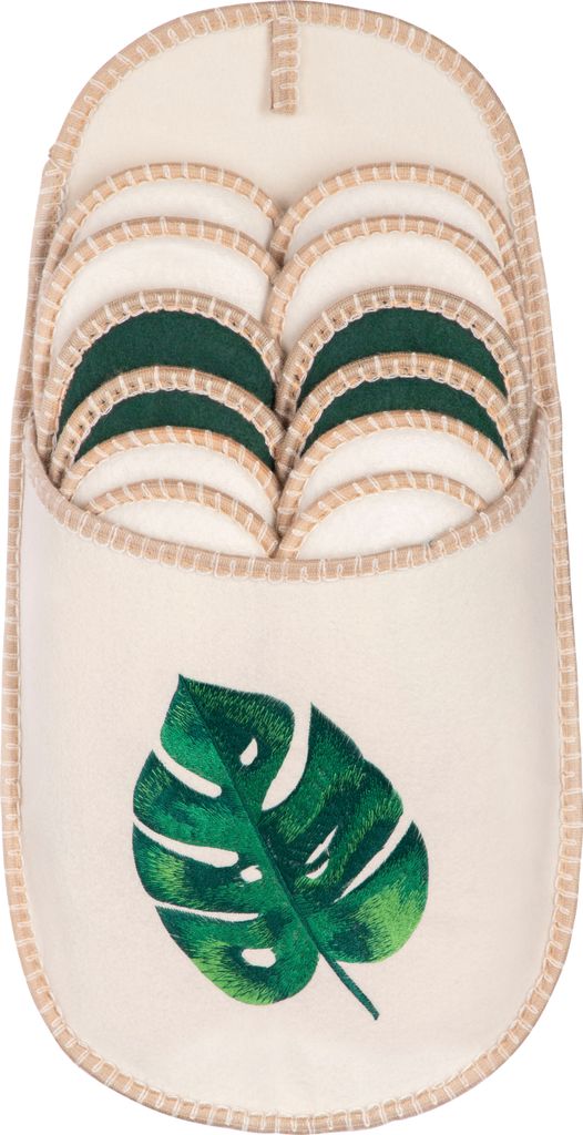ONVAYA® ABS Gästepantoffel | Monstera | 6er Set | Produktbild 