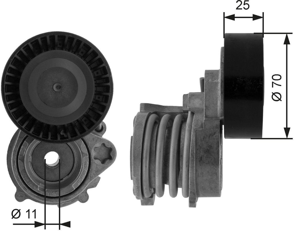 GATES T38384 - OE 7512758 Spannrolle, Keilrippenriemen für 3er (E46), 5er (E39), 5er (E60), 5er (E61), 7er (E65), X3 (E83), X5 (E53), Z4 (E85)