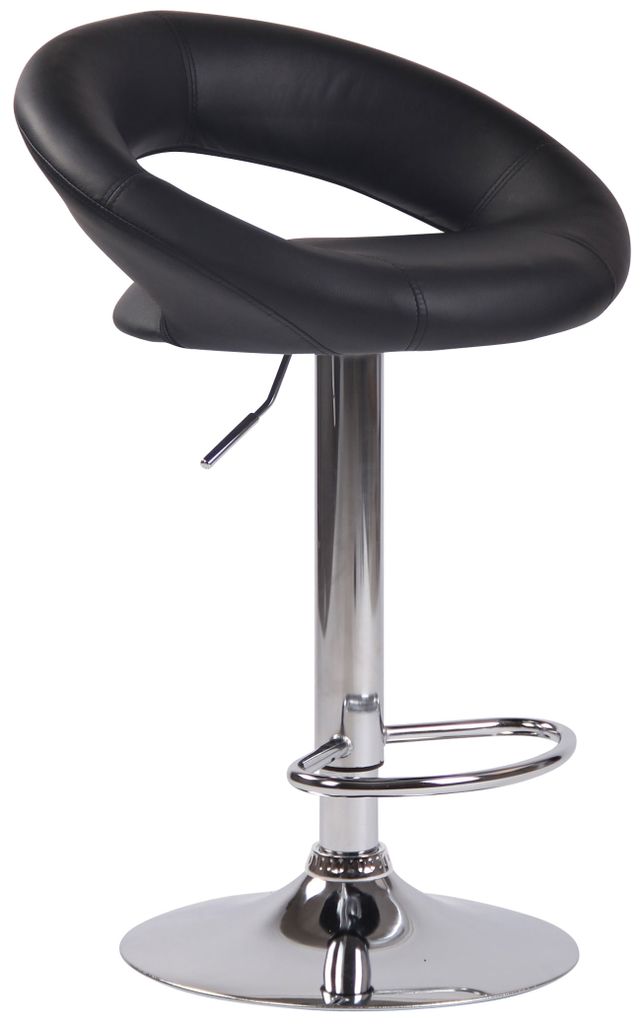TPFLiving Barhocker Olin Gestell Metall in Chromoptik Kunstleder Schwarz