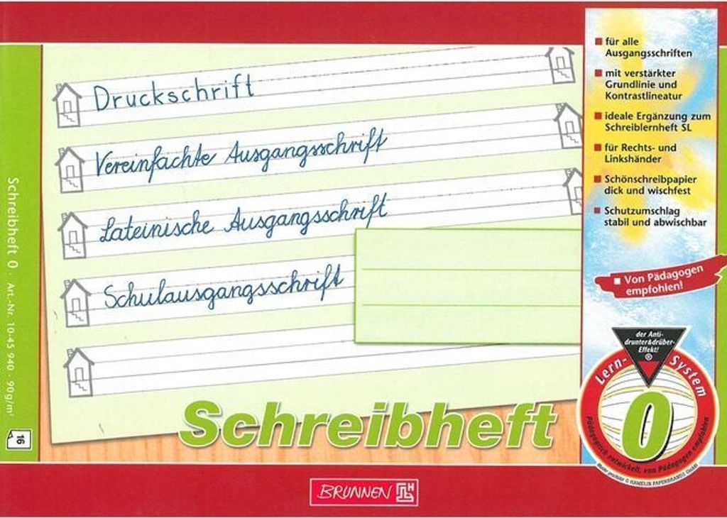 BRUNNEN Zeszyt ćwiczeń do pisania, z liniaturą 0 1. rok Zdjęcie produktu 