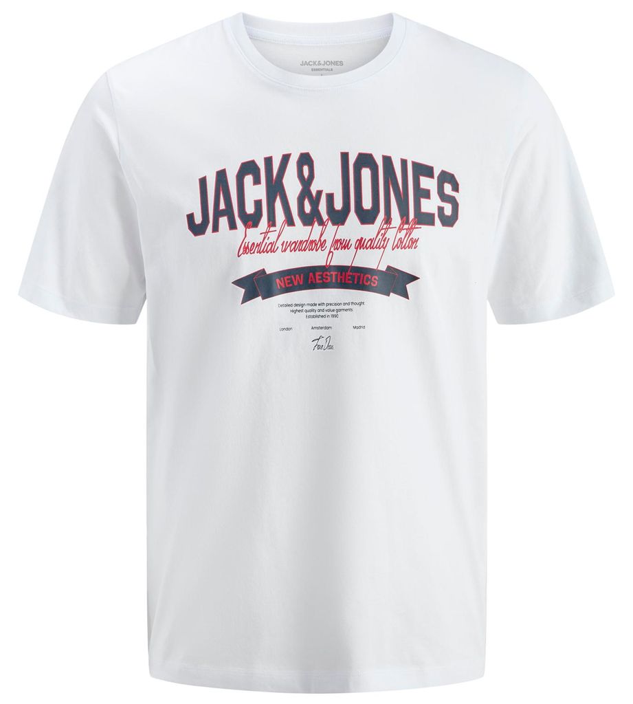 Jack&Jones T-Shirt Übergrößen Logoprint JJELOGO weiß