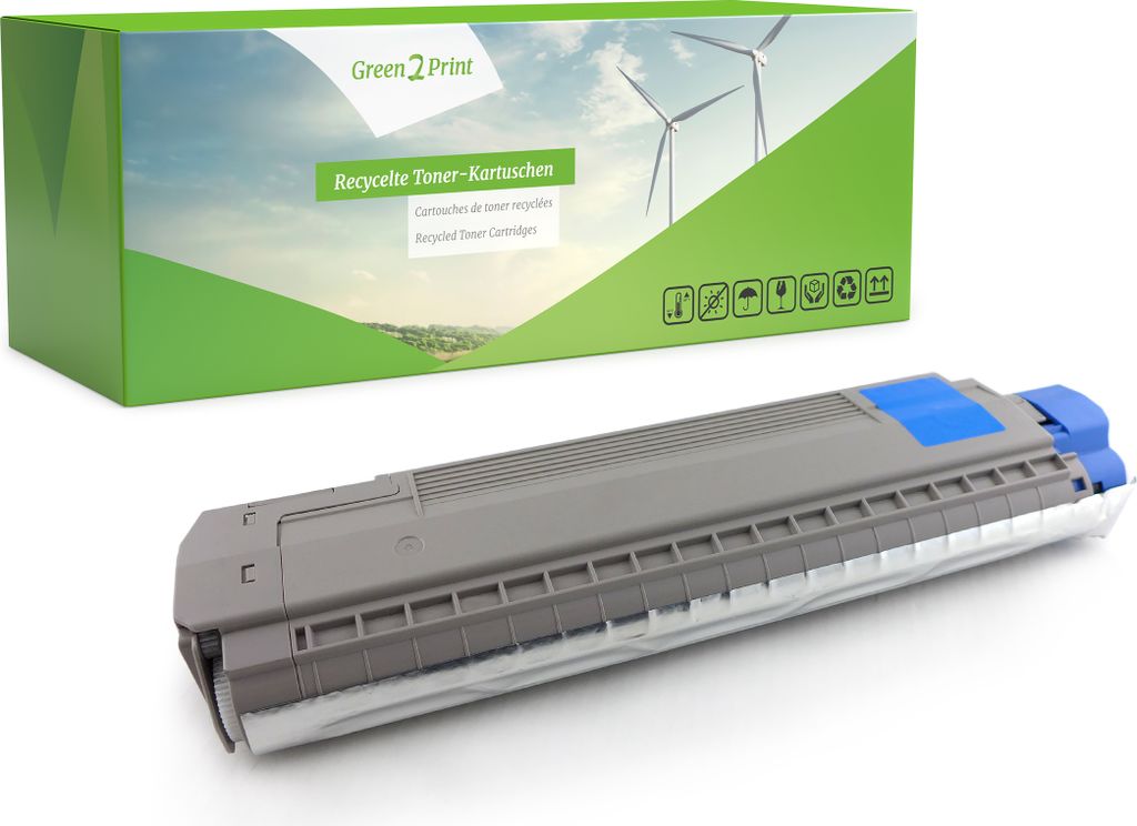 Green2Print Toner cyan 7300 Seiten ersetzt OKI 44643003 passend für OKI C801, C821