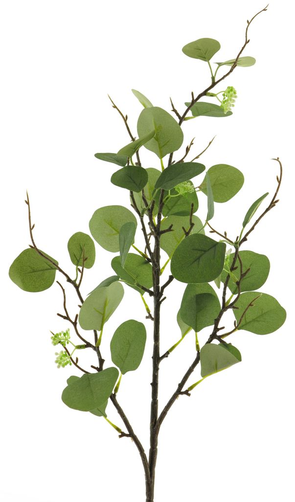 Kunstlicher Zweig / kunstliche Blume Eukalyptus - 92 cm - grun - Straus Fullung Laub grun