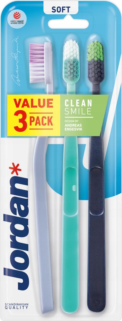 Jordan Szczoteczka do zębów Clean Smile Soft 3 sztuki