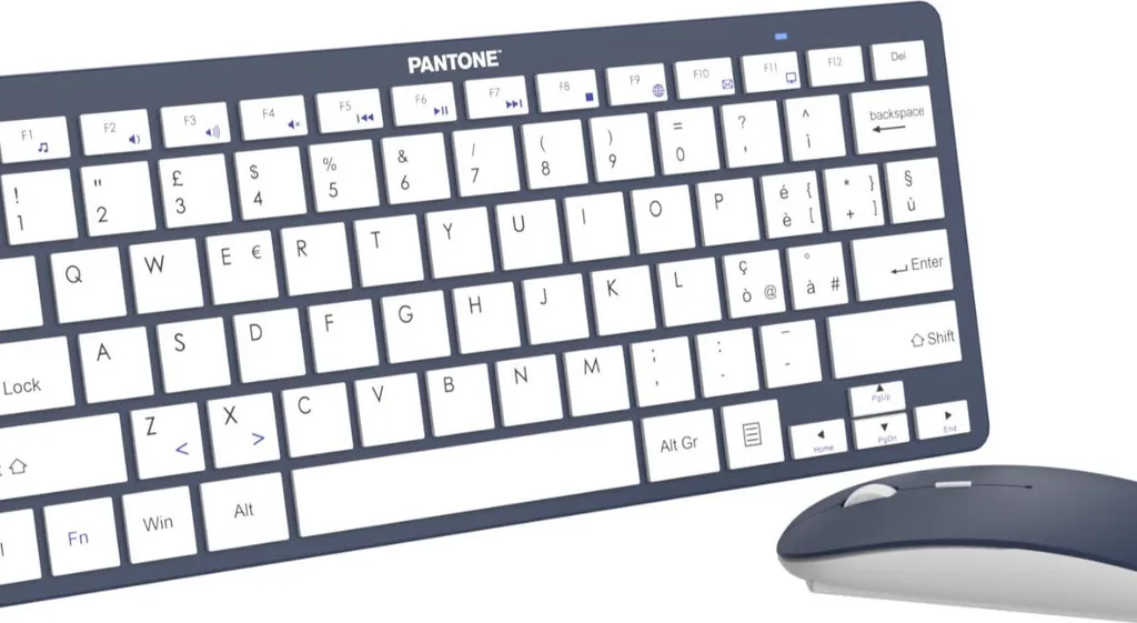 Clavier Souris Pantone PT-KB09N RF sans fil QWERTY Italien Bleu Marine