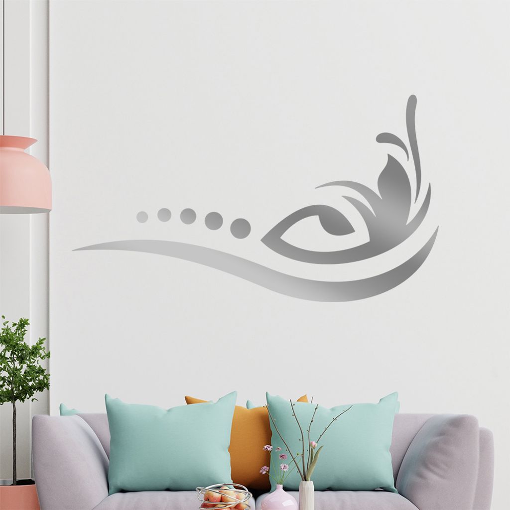 Blume - Linien Punkte Wandtattoo in 6 Größen - Wandaufkleber Wall Sticker - Dekoration, Küche, Wohnzimmer, Schlafzimmer, Badezimmer