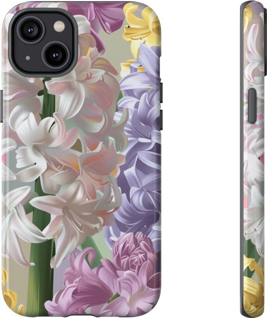 Farbenfrohes Hyazinthenmuster – Hülle Kompatibel mit iPhone 14 Plus