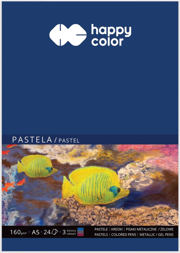 PASTELLBLOCK A5 Happy Color Marker Buntstifte 160 g 3 FARBEN 24 Blatt