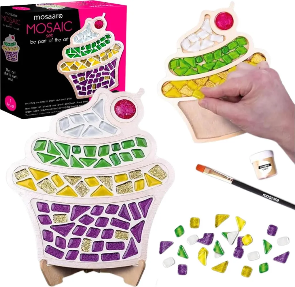 Kit mosaïque enfant et adulte Cupcake - Activité manuelle créative