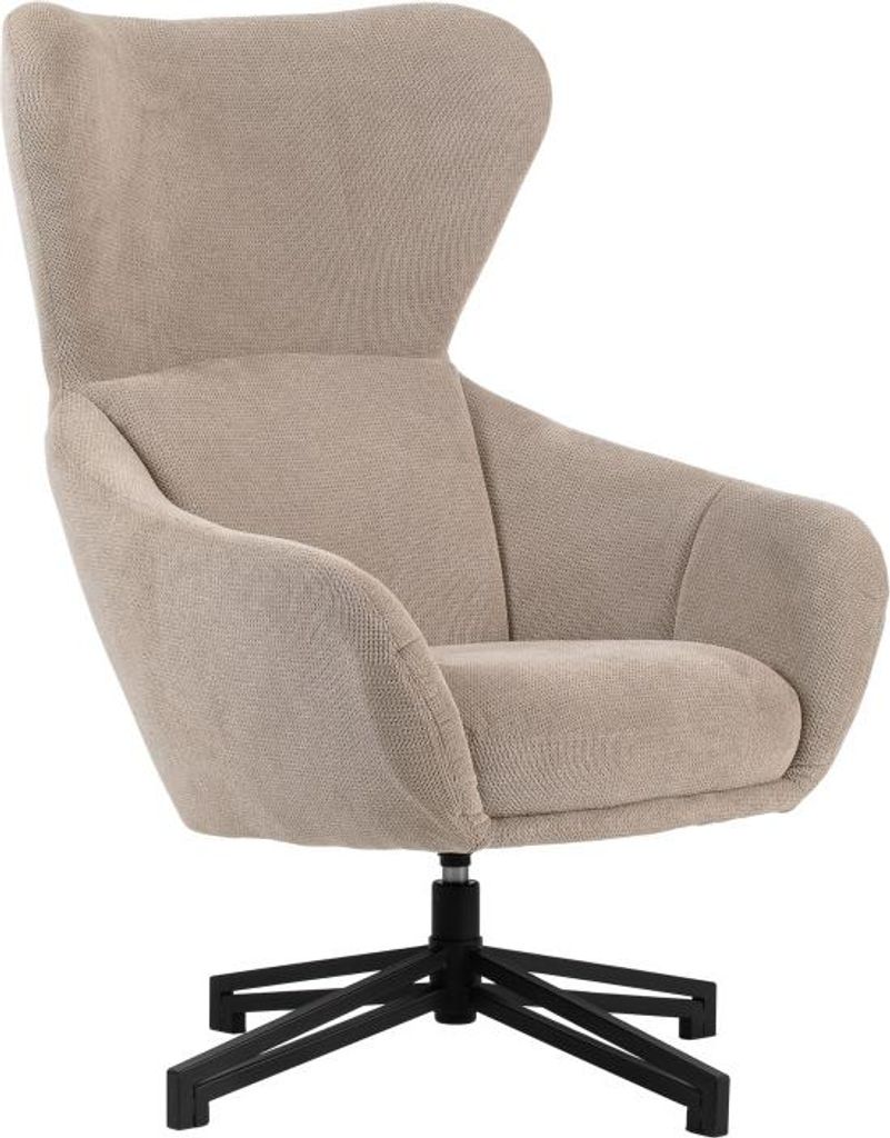 Ohrensessel Marconia beige mit Armlehnen & drehbarem Sitz – eleganter Komfortsessel