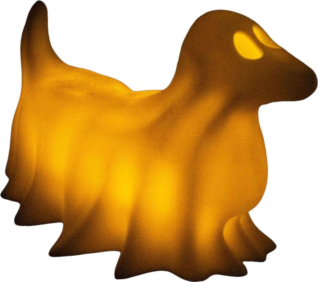 Drapierte Geisterhund-Figur, Halloween-Leucht-Geisterhund-Skulptur, Harz-Tischdekoration für den Innenbereich, Zuhause, Schlafzimmer, Regal, Schre...