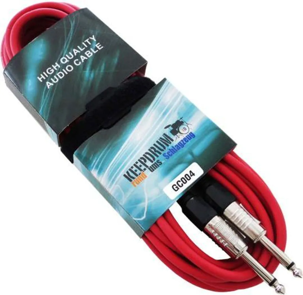 Cavo Chitarra 3m Rosso Keepdrum GC-004 | Jack 6.3mm per Basso e Chitarra