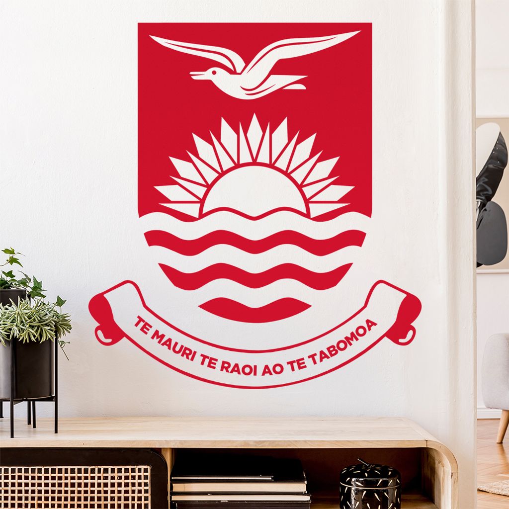 Kiribati Wappen Wandtattoo Wandaufkleber Wall Sticker - Dekoration, Küche, Wohnzimmer, Schlafzimmer, Badezimmer