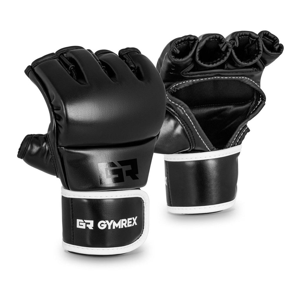 MMA Handschuhe aus Leder Farbe: Schwarz für Boxsack u Sandsack Grappling