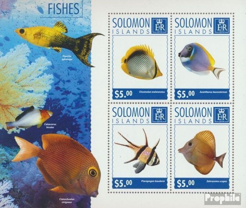 Briefmarken Salomoninseln 2014 Mi 2902-2905 Kleinbogen (kompl. Ausg.) postfrisch Fische
