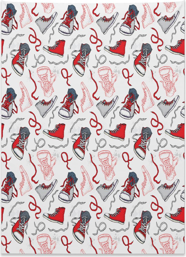 Abakuhaus Modern Wandteppich, Sportschuhe Turnschuhe aus Weiches Mikrofaser Stoff Kein Verblassen Klare Farben Waschbar, 110 x 150 cm, Zinnoberrot ...