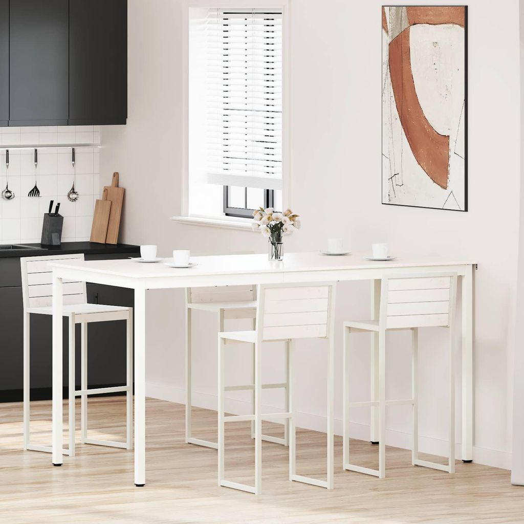 Maison Exclusive - Bartisch Weiß 200 x 100 x 105 cm Massives Kiefernholz