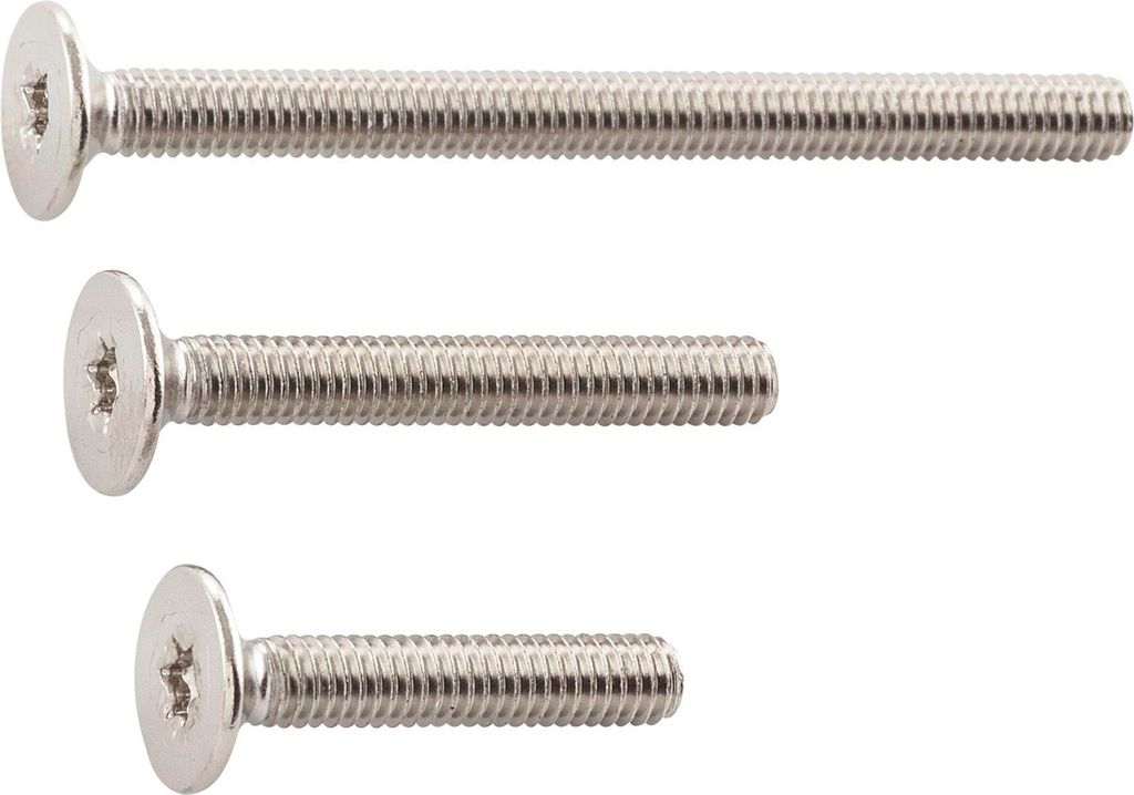 Griffschraube M 4x22 mm, Flach-Senkkopf mit TX 20, Stahl vernickelt