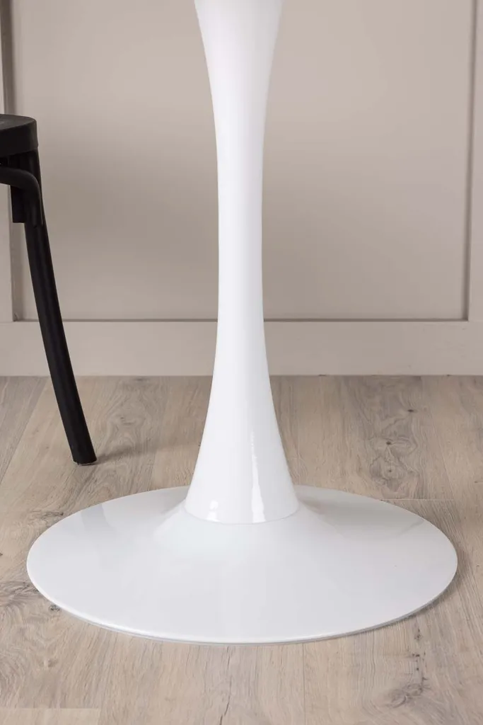 Table Hamden Ø80cm blanche : solution idéale pour petits espaces repas