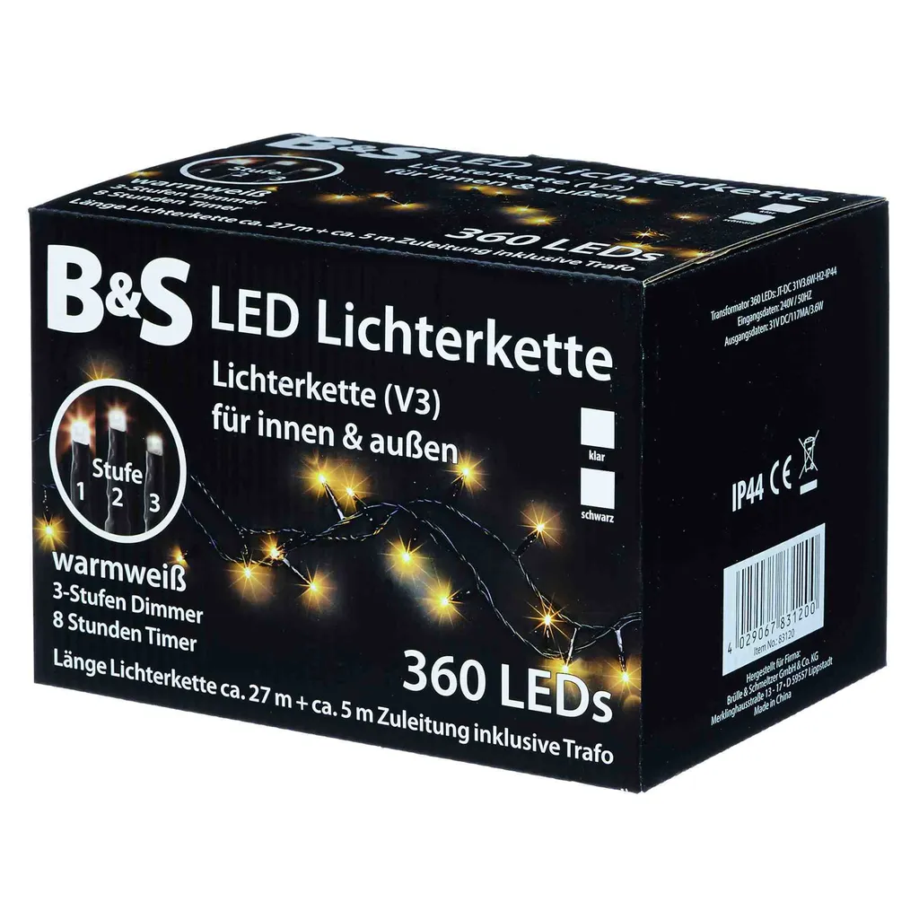 Decorazioni Luminose 360 LED: Luci di Fata per Feste e Natale Bianco Caldo