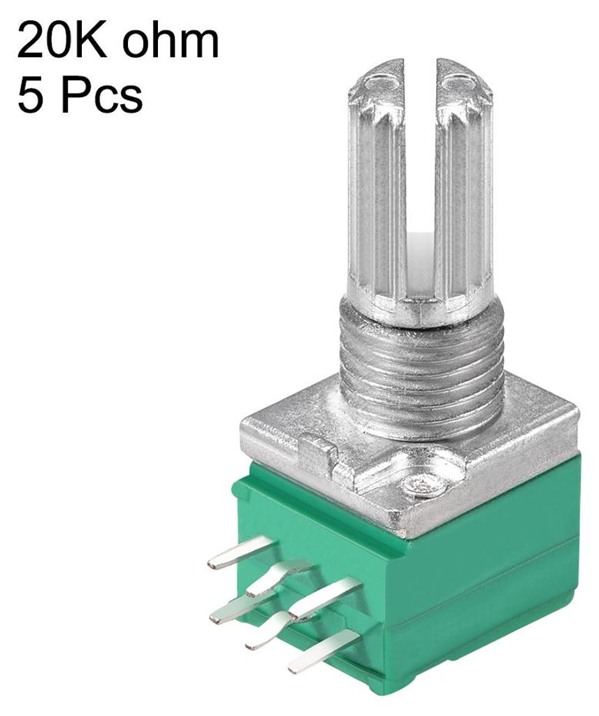 5 Stš¹ck 20K Ohm Variable Widerst?nde Double Turn Rotary Carbon Film Potentiometer
