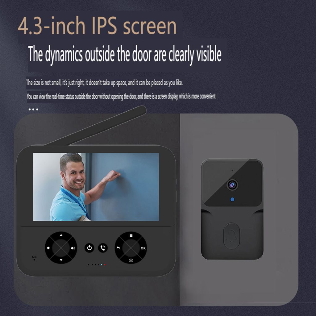 Kabellose Video-Türklingel – Ohne Abo, 4,3" IPS-Display, Produktbild 3