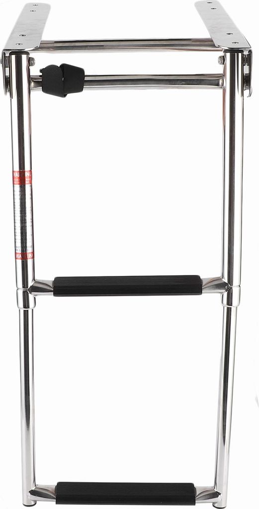 Marine-Deckleiter, teleskopierbare 2-stufige Boots-Badeplattform-Treppe aus Edelstahl mit festem Seil
