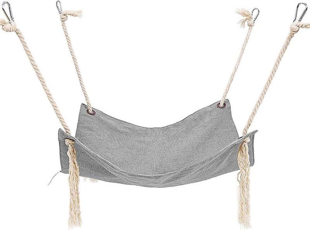 Katzenkäfig-Hängematte, Haustier-Hängebett, Schlafschaukel, atmungsaktiv, bequem, 1 Stück – grau
