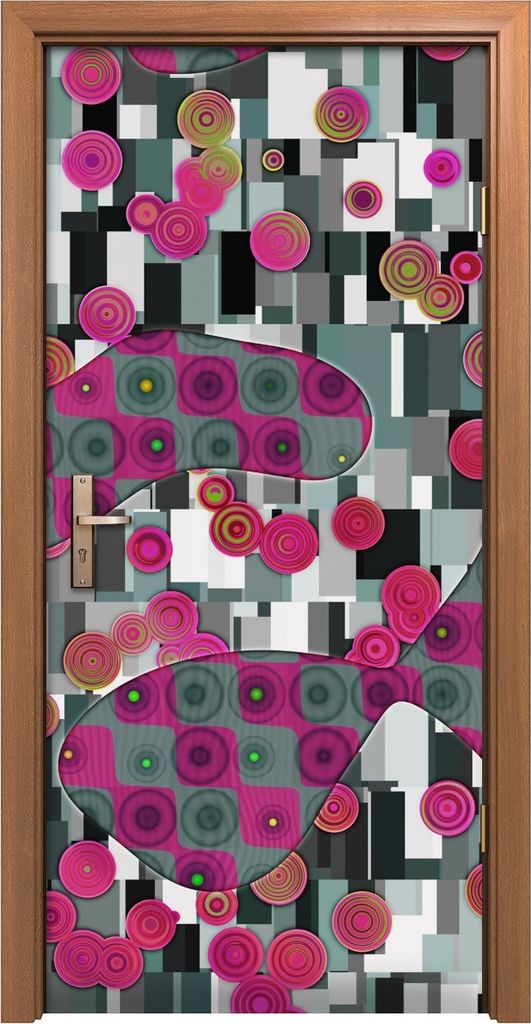 Türposter 90x200 cm Türaufkleber Türtapete Türfolie Klebefolie Wand Kunst Bild abstraktion Stil