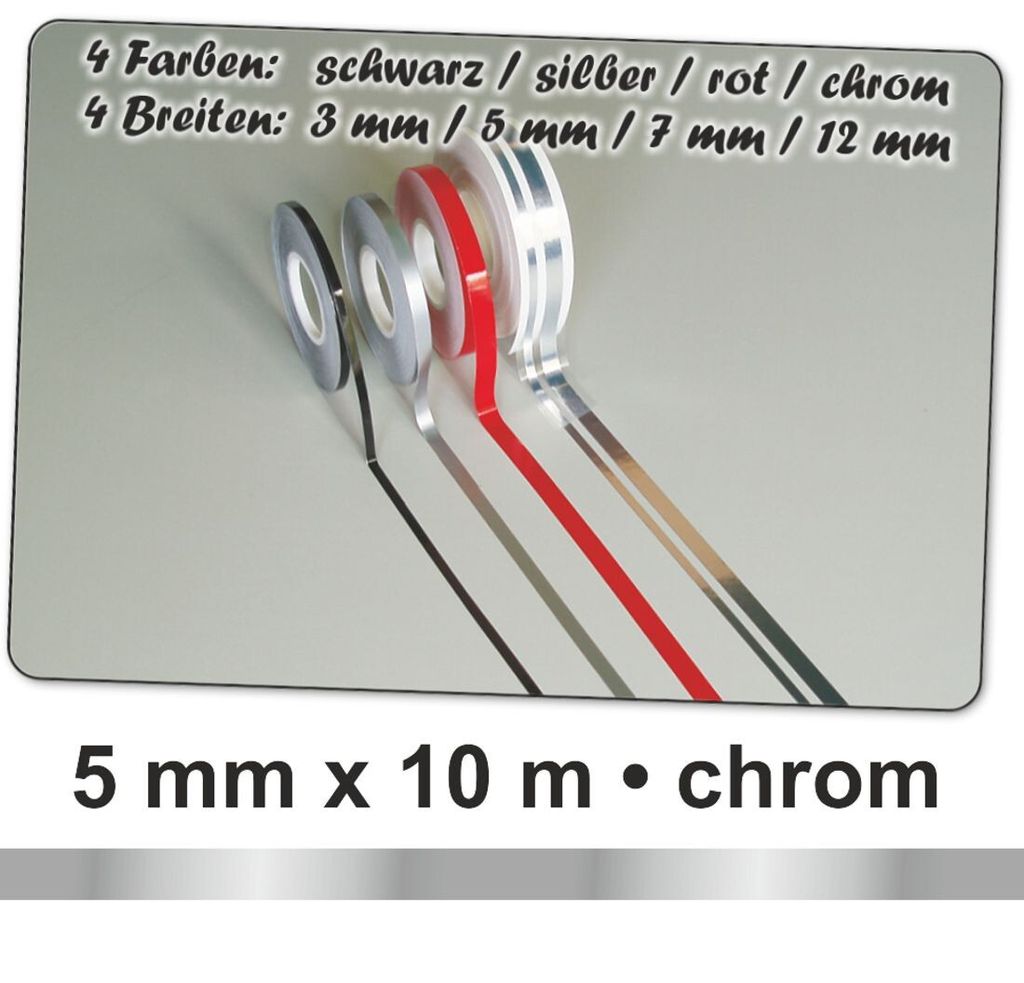 Hermann Schütz Auto Zierstreifen Deco-Stripe chrome 5mm x Produktbild 