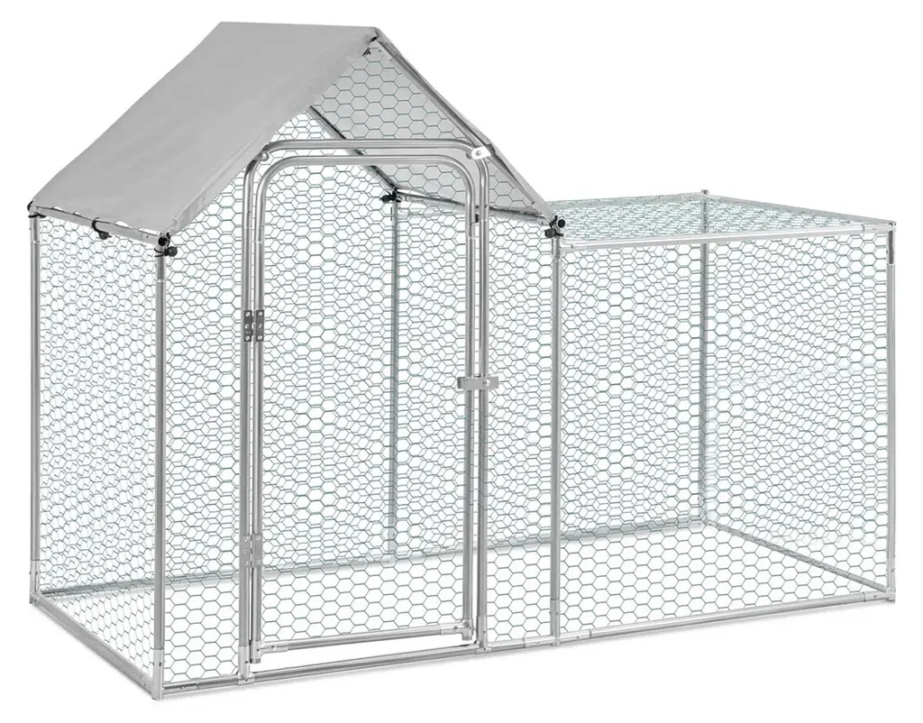 Aga Chenil pour chien 2x1x1,5 m en acier galvanisé avec toit résistant