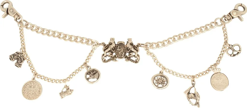 Bijou de Culotte Cuir Charivari à Armoiries Style Antique Argenté