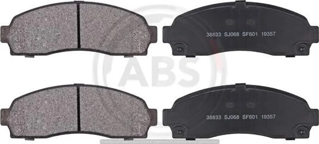 Plaquettes de frein anti-bruit A.B.S. 38833 OE 21990460 pour Equinox