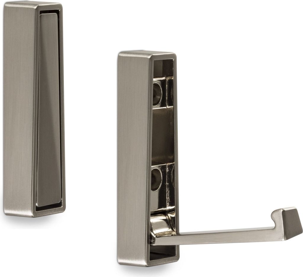 2er Set Aufbau Klapphaken BARI 80 x 20 x 15 mm Edelstahloptik Kleiderhaken klappbar Garderobenhaken Aufbauklapphaken von SOTECH