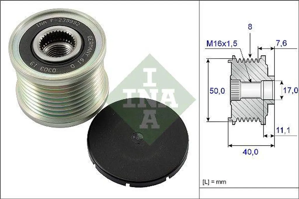 INA 535 0119 10 - Puleggia Alternatore Originale Mercedes Classe GL M S