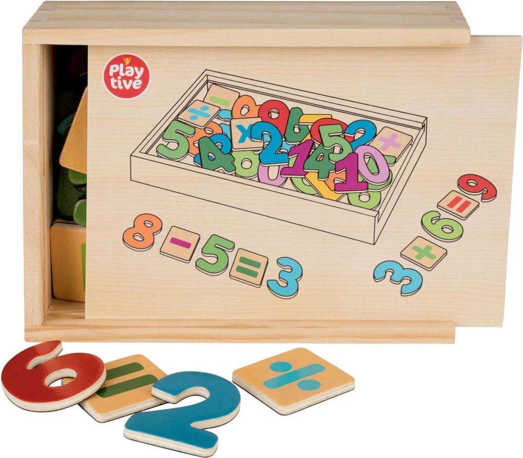 Playtive Holzmagnete Zahlen Holzspielzeug Holz Motorik Magnet Spielzeug Kinder