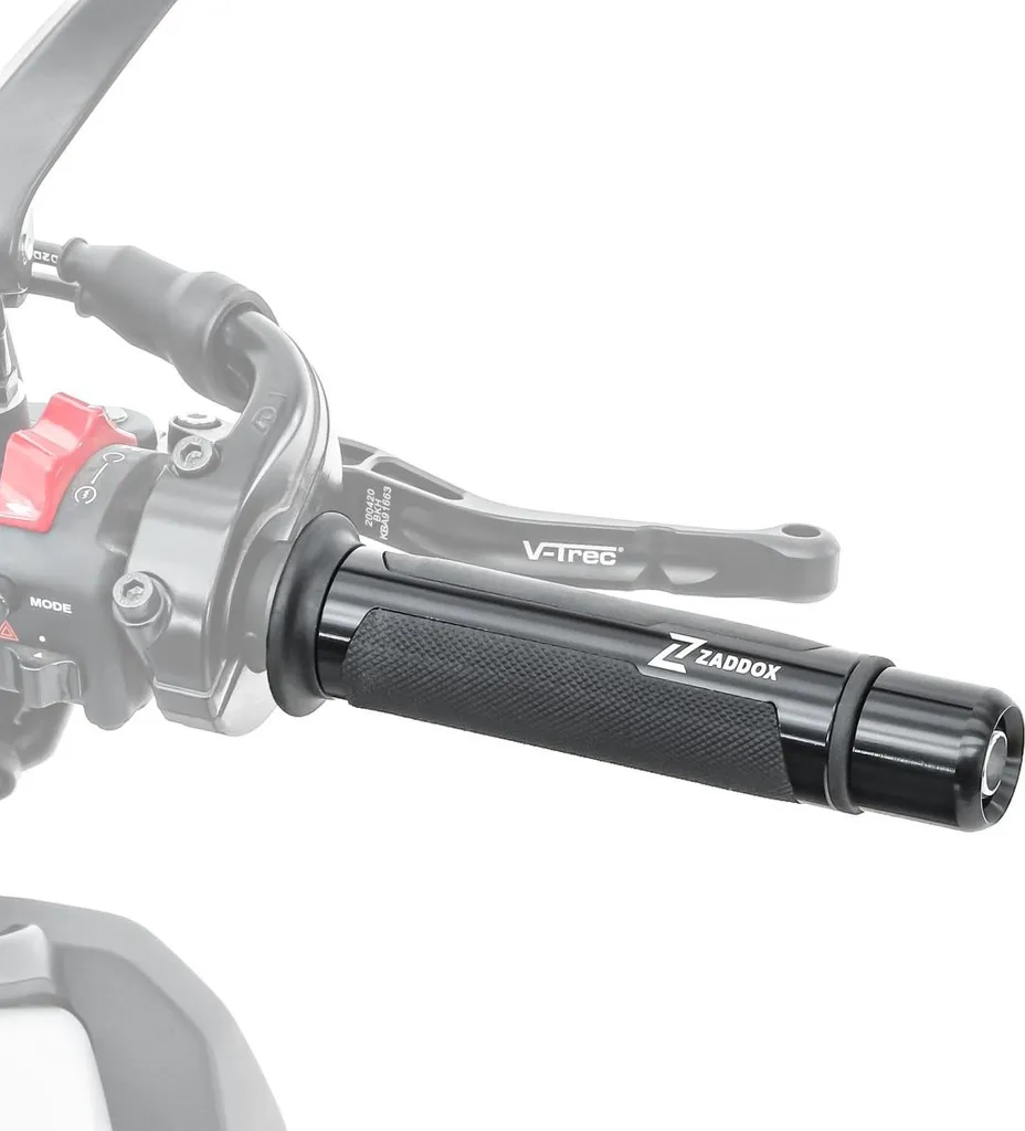 Poignées de guidon LG1 22mm pour moto - Revêtement antidérapant noir