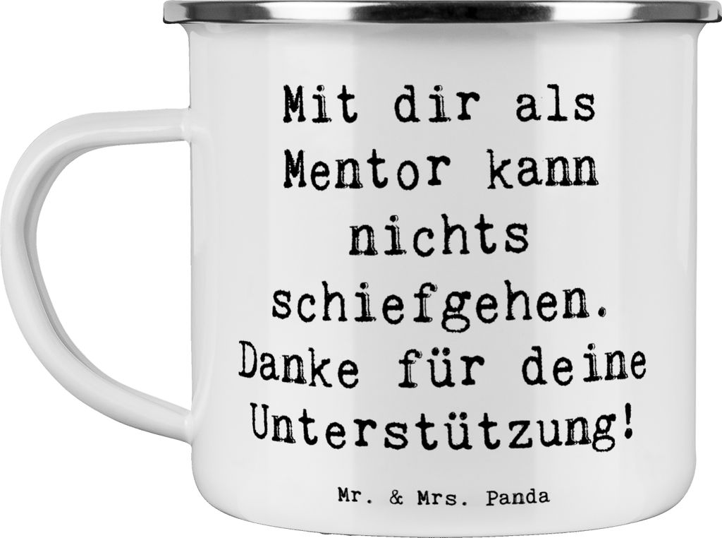 Mr. & Mrs. Panda Pott Spruch Beste Mentor - Weiß - Geschenk, Haferl, Emaille Becher, Danke, Wertschätzung, Tasse, sagen, Kaffeepott, Bedanken, An...