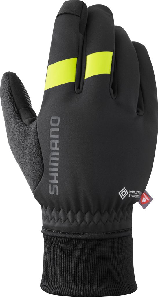 Shimano Fahrrad-Handschuhe WINDSTOPPER Primaloft, schwarz-gelb