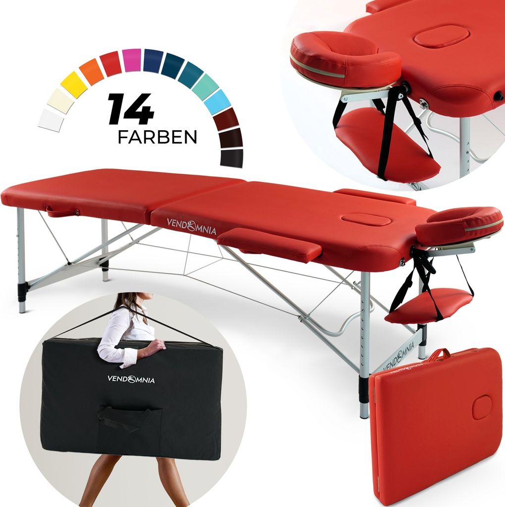 Mobile Massageliege - Alufüße mit 2 Zonen-Klappbar, Produktbild 