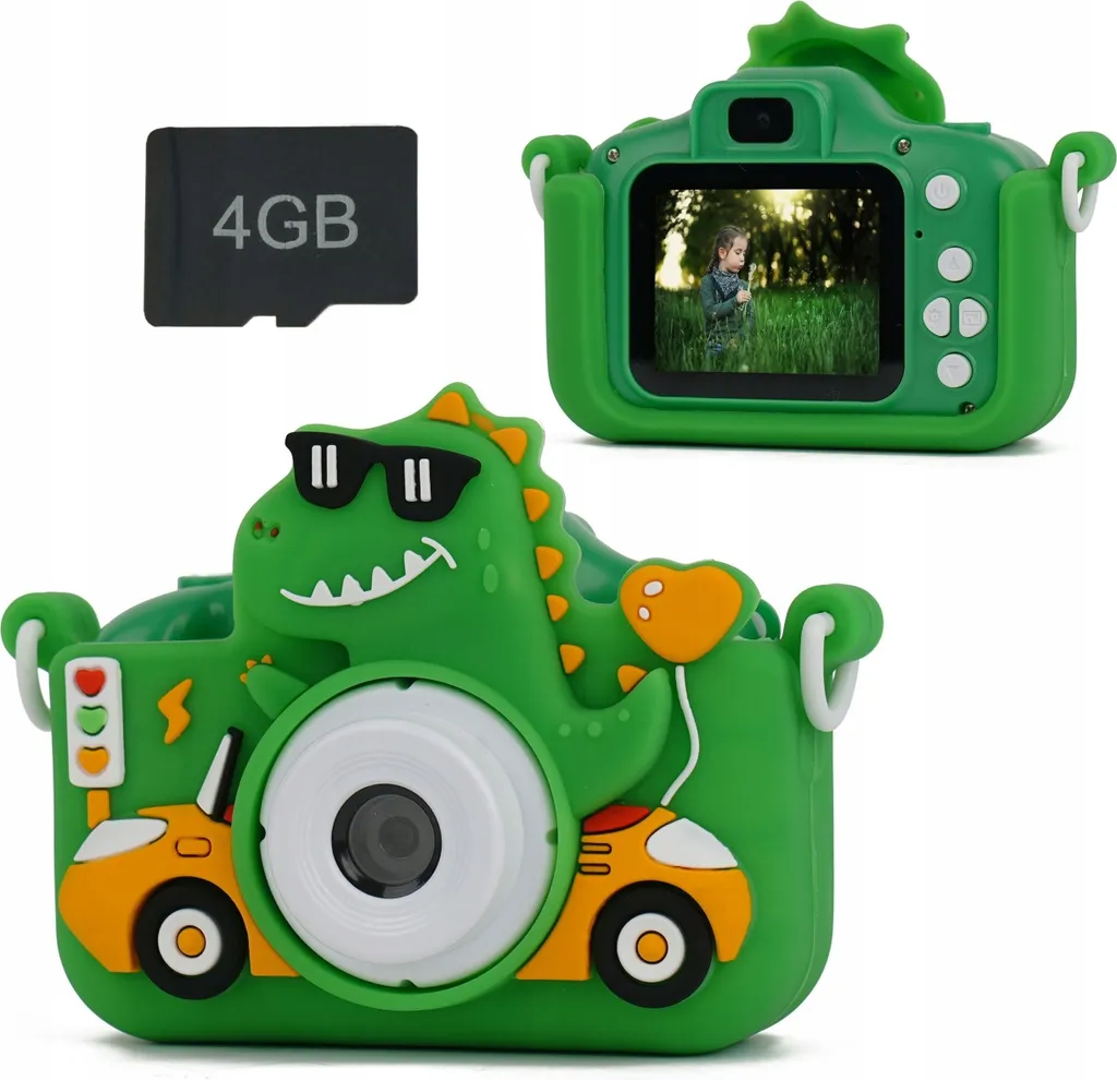 Appareil Photo Enfant XREC X2 avec Jeux et Musique MP3 Coloris Vert Dino